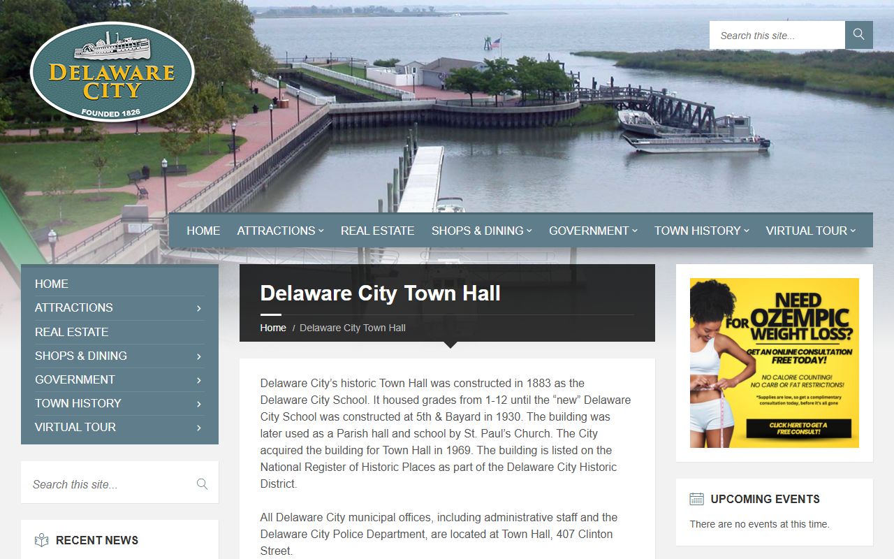 Delaware City Town Hall and police contact for recent arrests