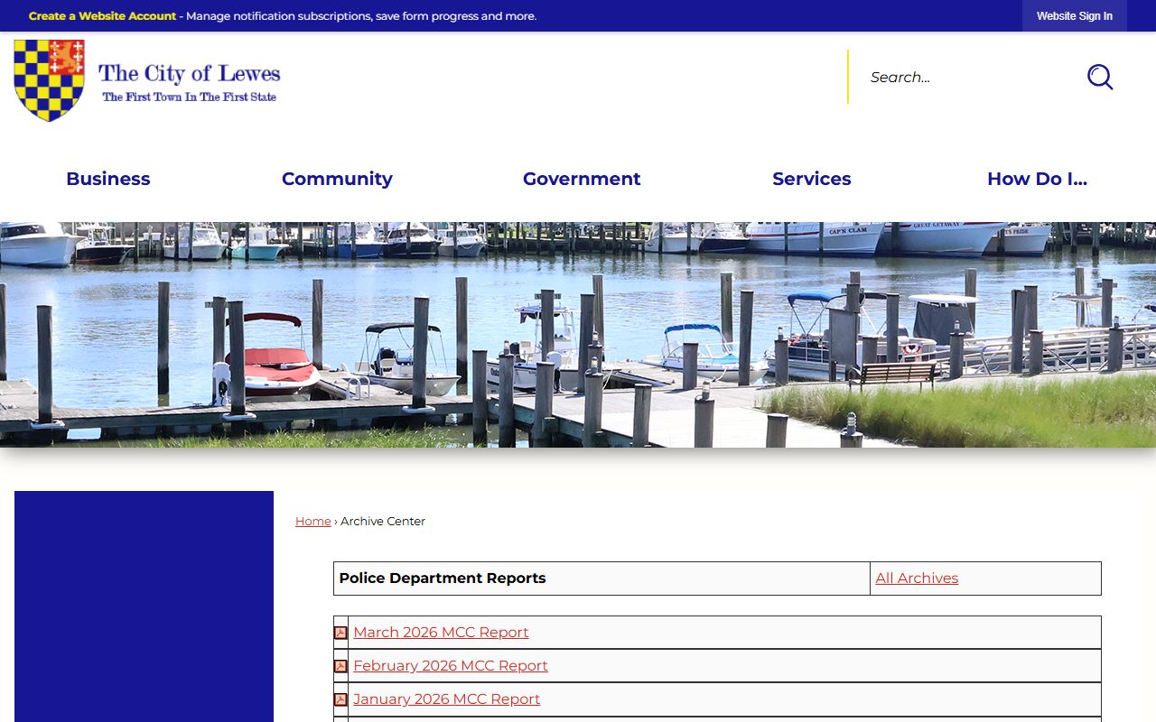 Lewes Police monthly crime incident reports for recent arrests