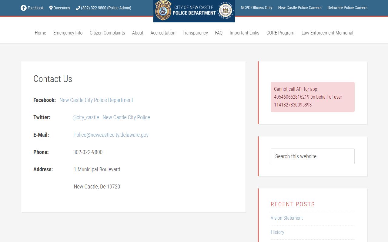 New Castle city police contact information for recent arrests