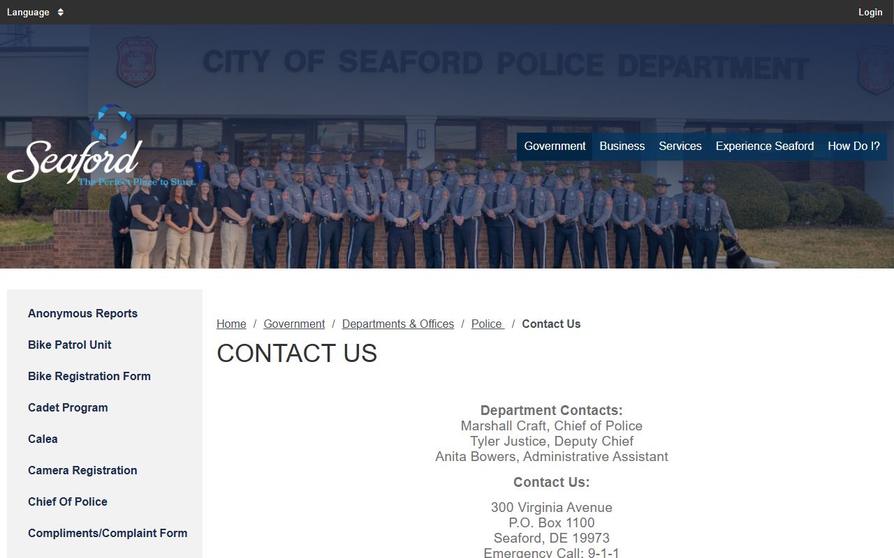 Seaford Police Department contact for recent arrests records