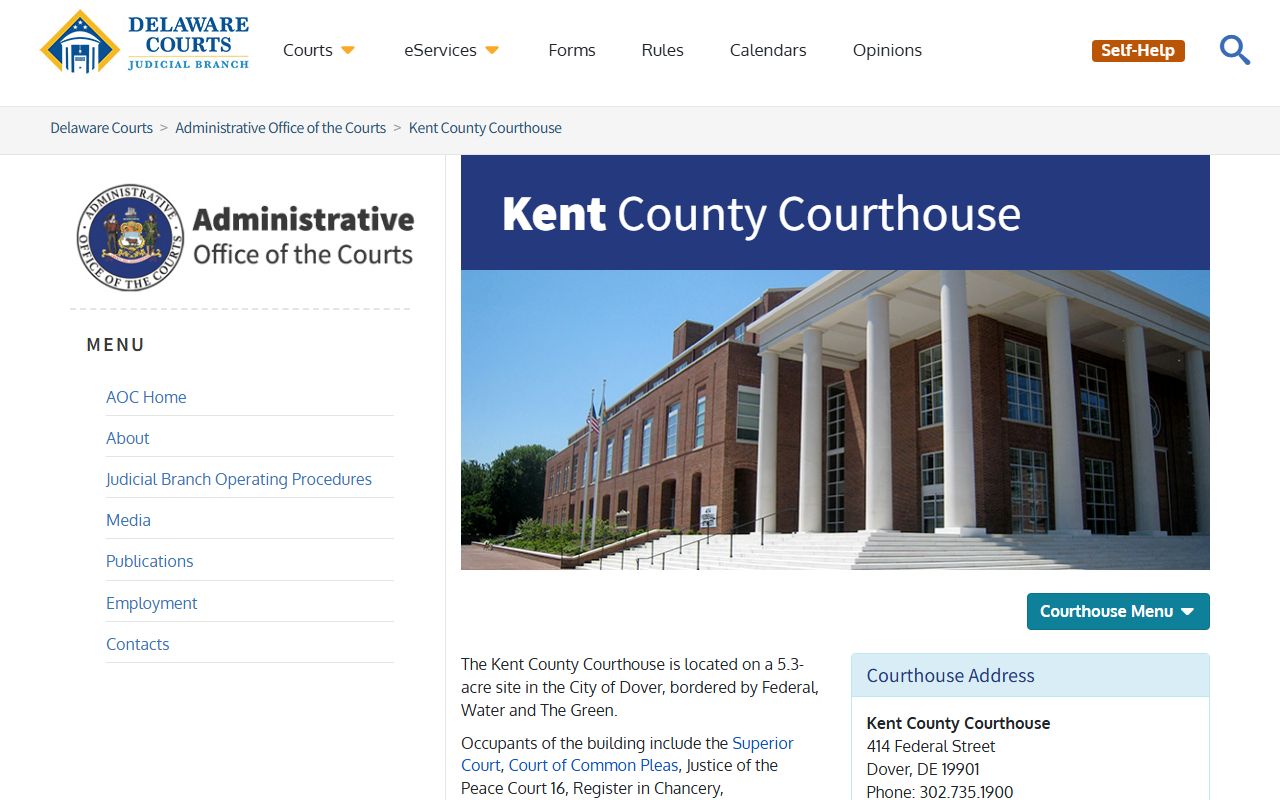 New Castle County courthouse in-person recent arrests records access