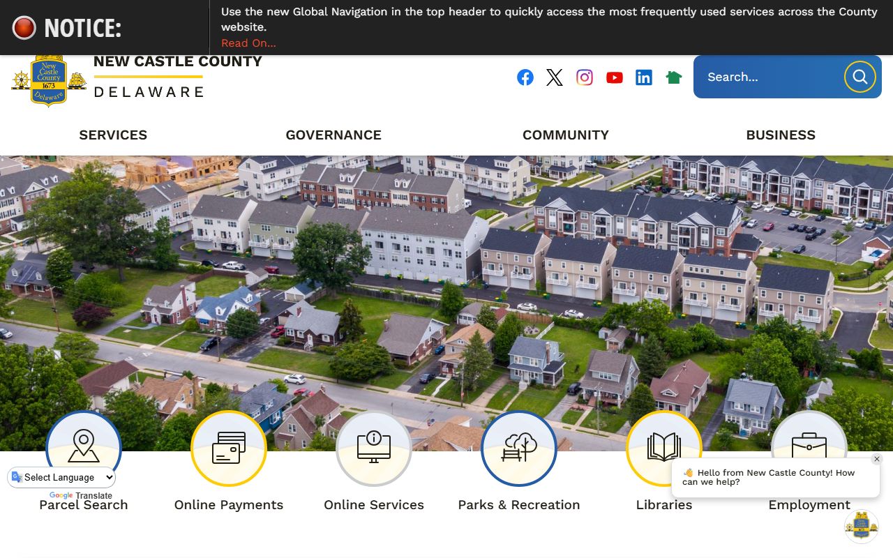 New Castle County government portal FOIA and recent arrests records