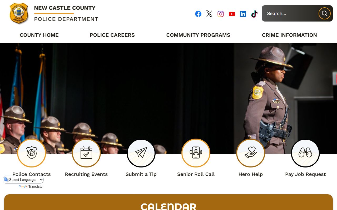 New Castle County Police Department main page for recent arrests