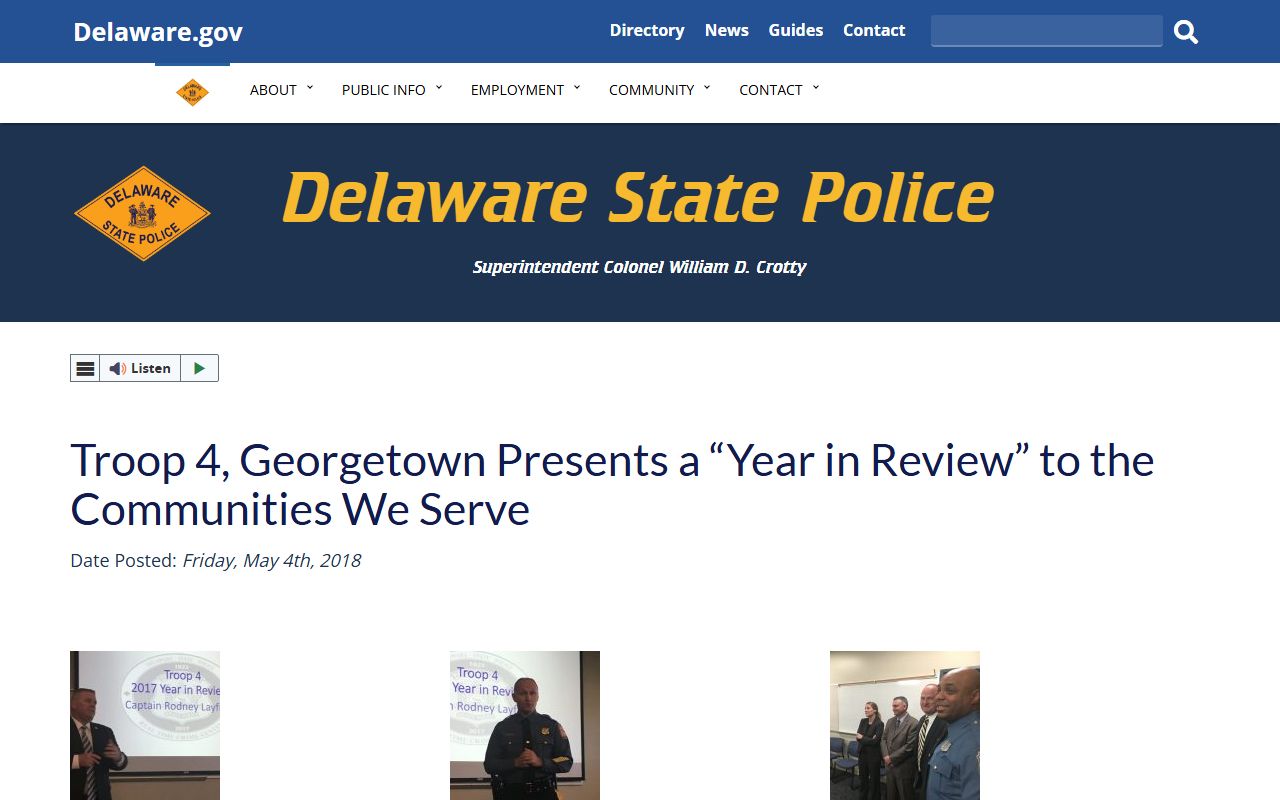 Delaware State Police Troop 4 Georgetown Sussex County arrests