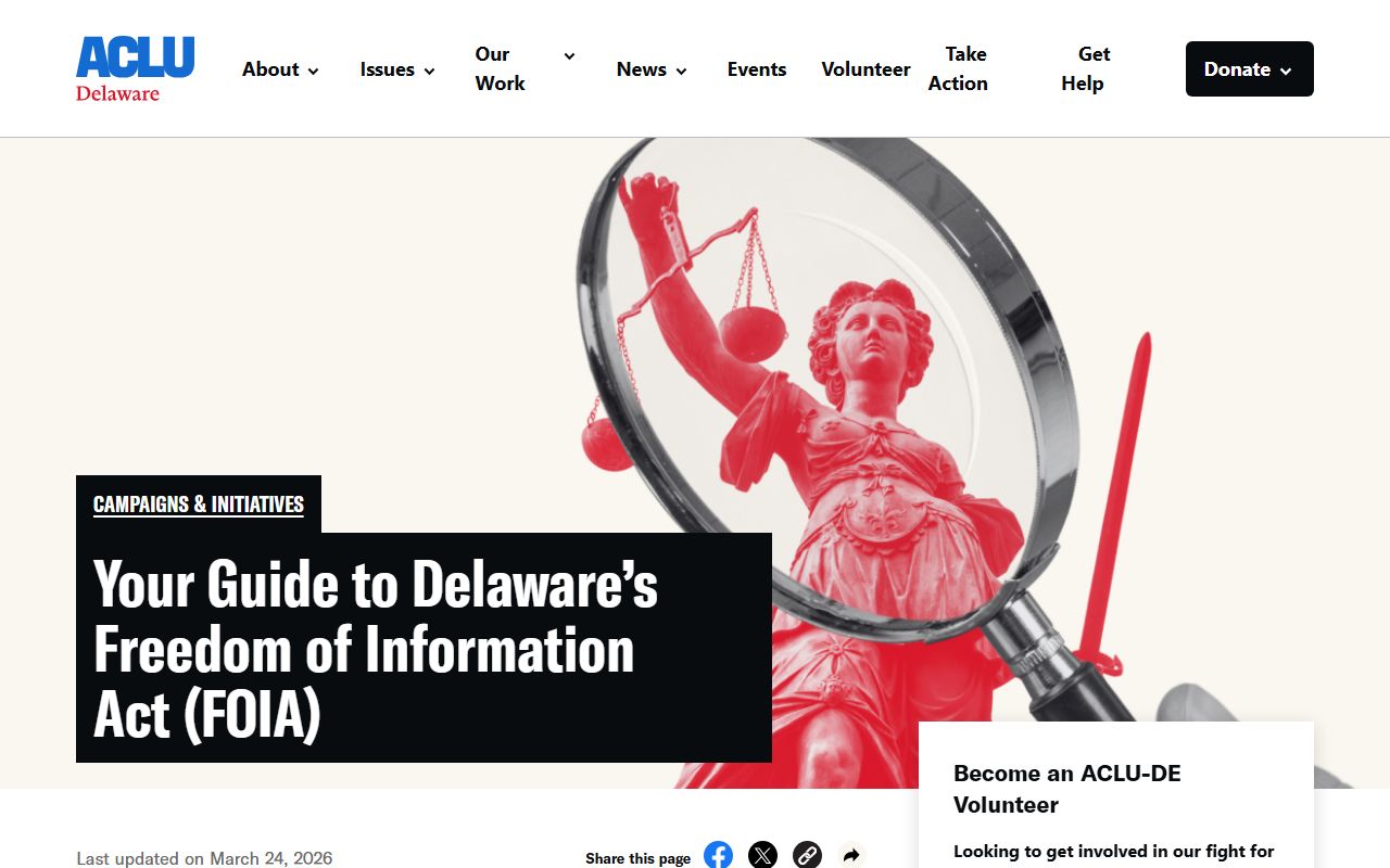 Delaware Freedom of Information Act guide for arrest records